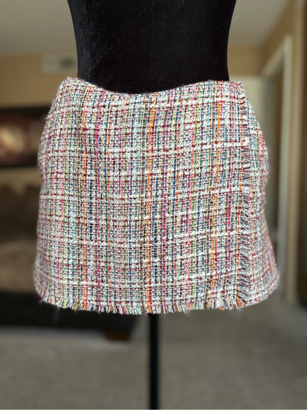 Multicolor Tweed Mini Skort